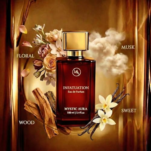 Image of MYSTIC AURA Infatuation Pour Femme | Eau de Parfum for Women | 100 ml | Floral Musky Fragrance | Long-Lasting Luxury Perfume | Premium Scent | Vegan & IFRA Compliant