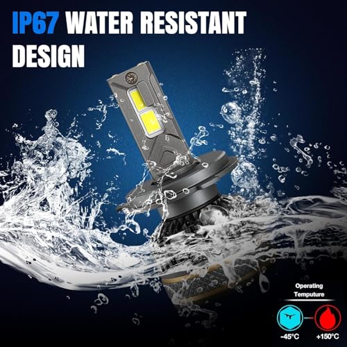Image of OTO2EYE H4 LED Headlight Bulb for Bike 100W 10000LM 6500K Super Bright White | Motorcycle LED Headlight with Cooling Fan | Long Life | Compatible with H4 /H19 | 1 Years Warranty | Pack of 1
