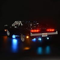 Vista 5 de Juego de luces LED compatibles con Lego Technic Fast & Furious Dom, Dodge Charger, iluminación para Lego 42111 modelo de bloques de construcción