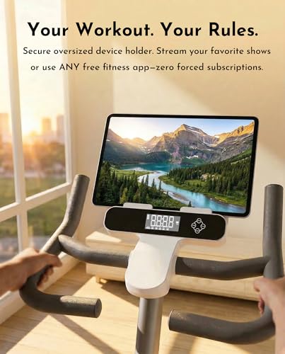 Image of Compact Magnetic Exercise Bike for Home, Rear Flywheel Indoor Cycling Bike for Petite & Medium Adults, 7-Level Precise Lever Resistance, Whisper Quiet for Apartments, 330 lbs Weight Capacity