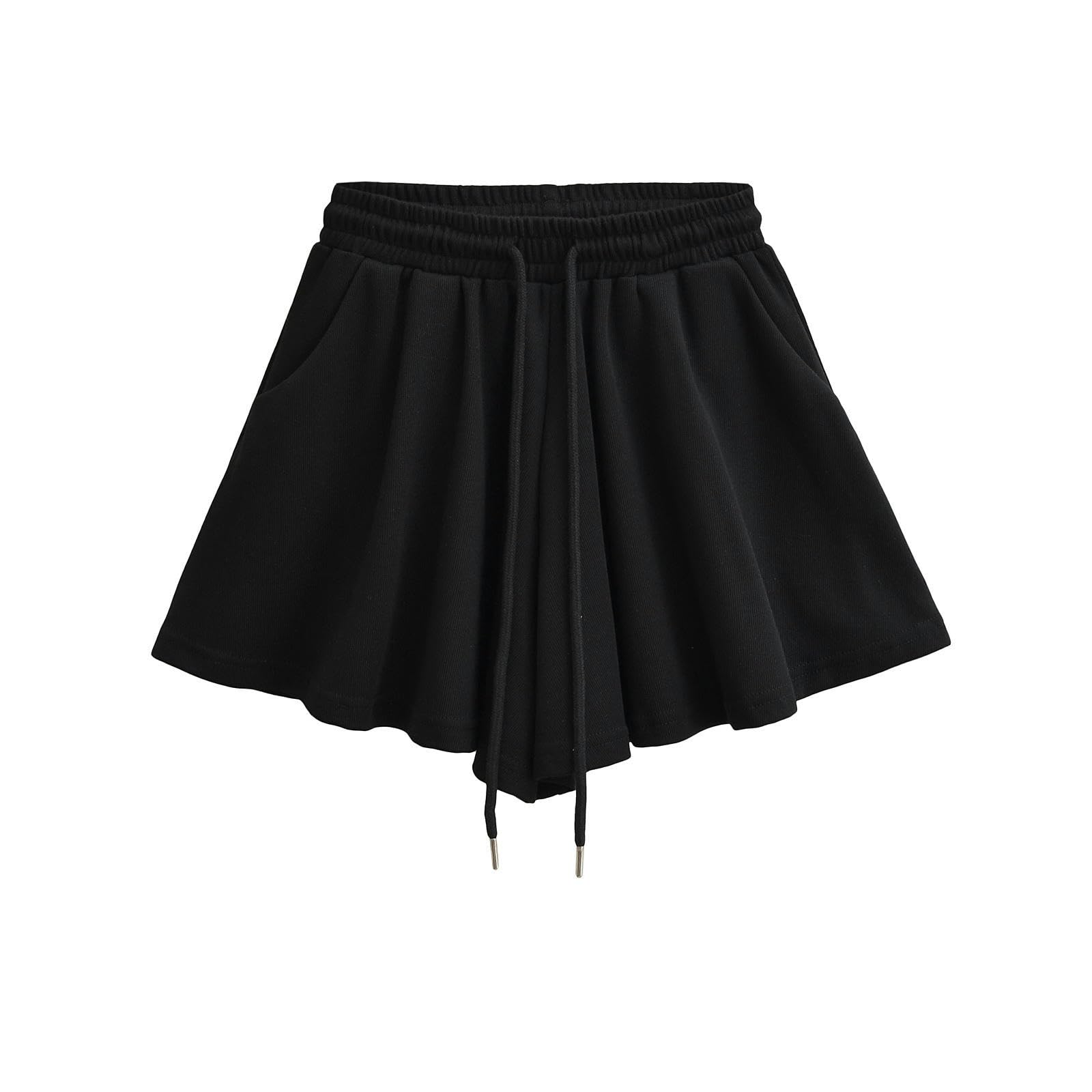 Pantalones Deportivos Falda Deportiva Casual para Mujer Falda de Tenis de Verano Media Falda-Gris Oscuro-S