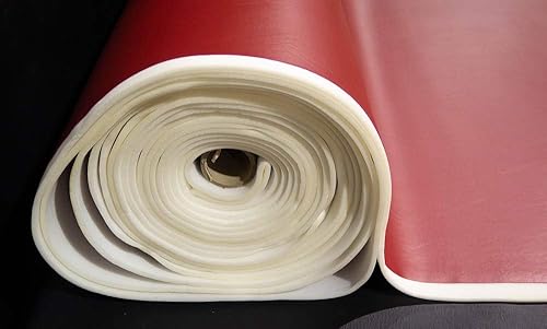 Miniatura 3 de The Yard Boat Auto - Tela de tapicería de vinilo marino con respaldo de espuma de 14 pulgadas, color rojo medio, 54 pulgadas de ancho