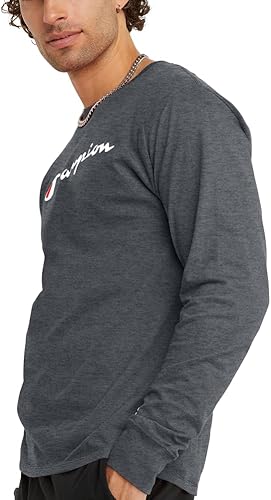 Miniatura 3 de Champion Camiseta para hombre, camiseta clásica de manga larga, cómoda, suave para hombre (regular o grande y alto)
