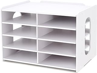 SONGWAY Desktop Mail Sorter Organizer - Small File Storage with 8 Compartments, Desk Bill Organizer, Journal Size Paper Storage Rack for Home Office