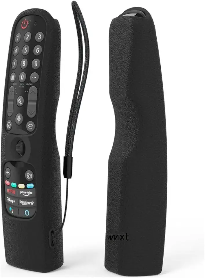 Capinha De Silicone Compatível Com Controle Remoto Tv LG Smart Magic, capa protetora à prova de choque Compatível Com MR23GN 2021-2024 com alça LG Remote Cover (preto)