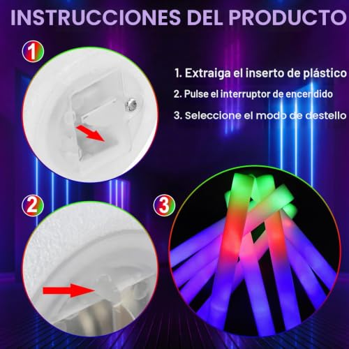 Miniatura 3 de Yyyuyong 32 Unidades Palos Led, Navidad Palos Led Para Bodas, Barras Luminosas, Sticks Luminosos Para Fiestas, Palos De Espuma Luminosos Con Led Multicolor