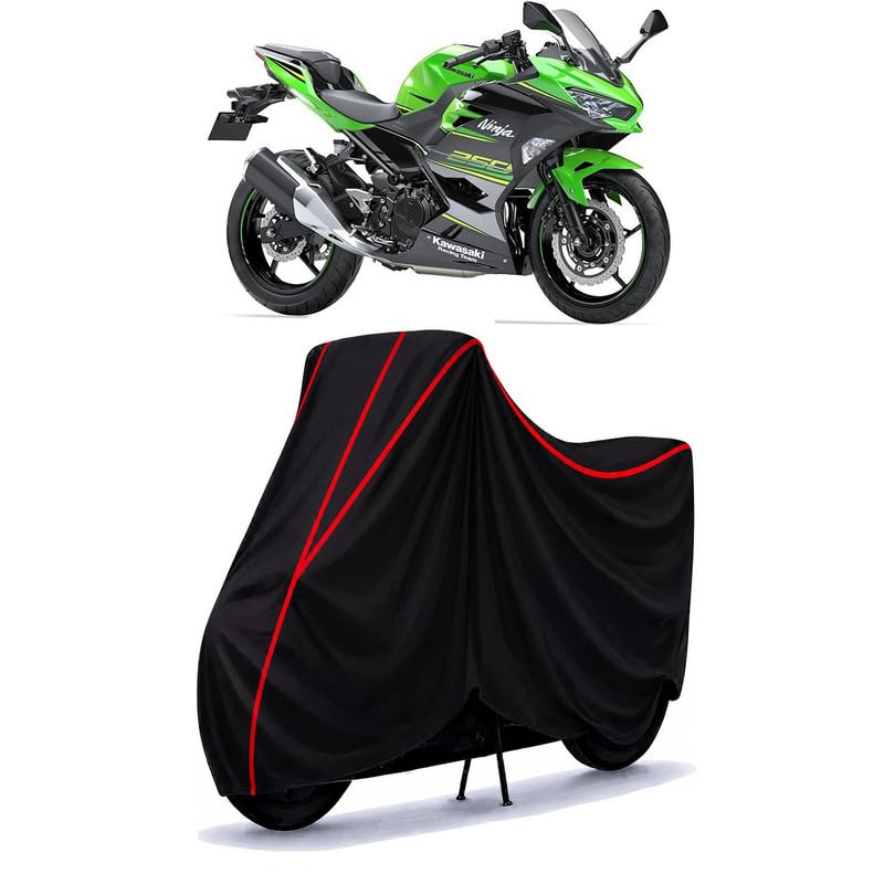 Image of Ninja 250 Water Resistant Bike Cover for All Motorcycles & Rain | Heavy Duty Taffeta Fabric | UV Protection, Dustproof, Scratchproof | All Weather Two Wheeler Body Cover with Elastic Bottom
