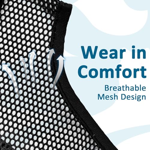 LUCKYPAW Dog Muzzle, Mesh Muzzle for Large Medium Small Dogs, Soft Dog Muzzle to Prevent Biting Chewing with Adjustable Head Strap, Allows Panting and Drinking, Perfect for Vet Visit (Black, L)