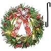 DRDUDU Christmas Wreath Decorations for Door with Lights 22 Inch Pre Lit Battery Operated Xmas Wreaths with Timer Artificial Large Wreaths for Farmhouse Front Porch Window Outdoor Holiday Decor