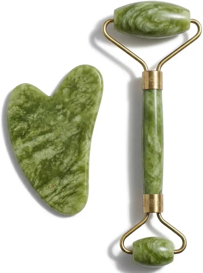 Rolo Facial de Pedra Natural Premium + Massageador Antiestresse | Efeito Lifting, Redução de Inchaço e Relaxamento Profundo