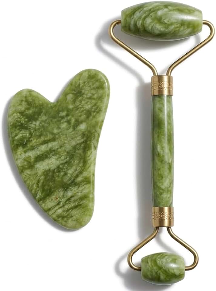 Rolo Facial de Pedra Natural Premium + Massageador Antiestresse | Efeito Lifting, Redução de Inchaço e Relaxamento Profundo