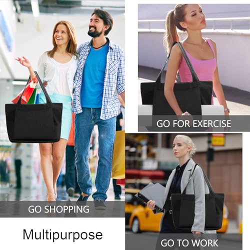 ZYFC Yoga Mat Bag - Large Canvas Tote with Yoga Mat Carrier Pocket for Office, Workout, Pilates, Travel, Beach and Gym - Image 6