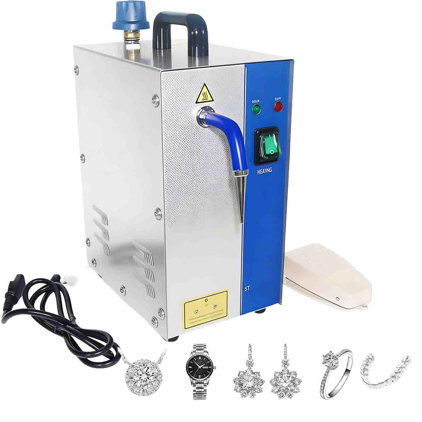 Limpiador De Joyas a Vapor, 2 litros/0,52 Galones (Capacidad De Líquido De 0,8 litros), Alta Presión De 135 °c/275 °f, Limpia Profesionalmente Plata, Oro, Piedras Preciosas Y Diamantes