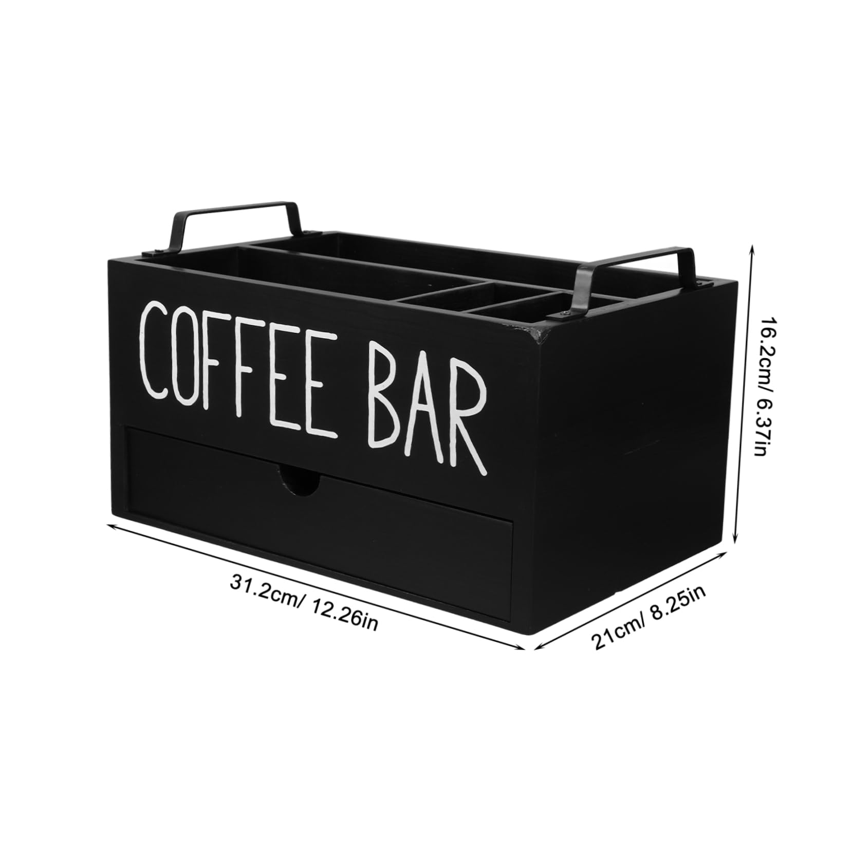 Organizzatore Cassetto in Legno Nero per Cialde Caffè 1 Pz