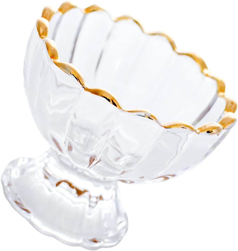 Luxshiny 4pcs 150ml Glass Footed Trifle Bowls Chic Dessert Cups Lids Perfect for Mini Sundaes Ice Cream and Appetizers