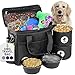 Top Dog Travel Bag - Airline Approved Travel Set for Dogs Stores All Your Dog Accessories - Includes Travel Bag, 2X Food Storage Containers and 2X Collapsible Dog Bowls - Black
