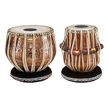 SM'SAI MUSICALS Tabla Drum Set, 3 Kg Copper Bayan, Finest Designer Dayan