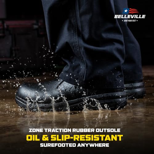 Belleville Men's 6" Spear Point Quick Release Soft Toe Station Boot - Slip-On with Full-Grain Leather - Oil & Slip-Resistant Rubber Outsole Leather Boot3