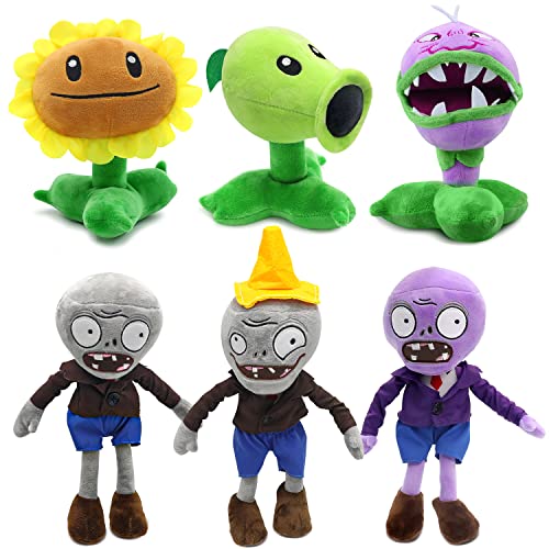 Maikerry 6pcs PVZ Plush Toys Sets Stuffed Soft Figure...