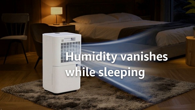 Image of NEWBULIG 30Pints Dehumidifier with Drain Hose, 2,000 Sq.Ft Dehumidifier for Basement, 0.53 Gallon Tank, Low 38dB, Smart Humidity Ring, Ideal Whole House Humidity Remover for Home, Bedroom & Bathroom