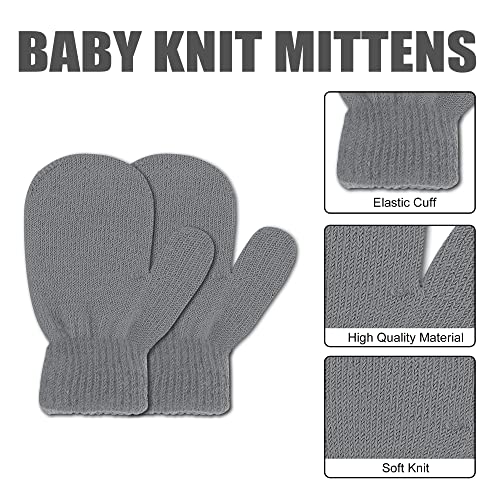 DOOVID Kids Knit Mittens Toddler Knit Gloves Winter Warm Knitted Magic Gloves Stretch Soft Mitten for Baby Boys Girls3