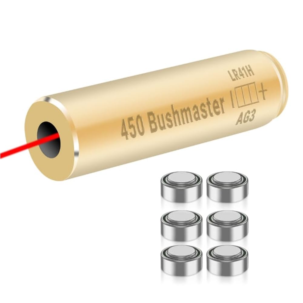 Bushmaster 450 Laser Bore Sight with 6 Batteries - Made of Brass