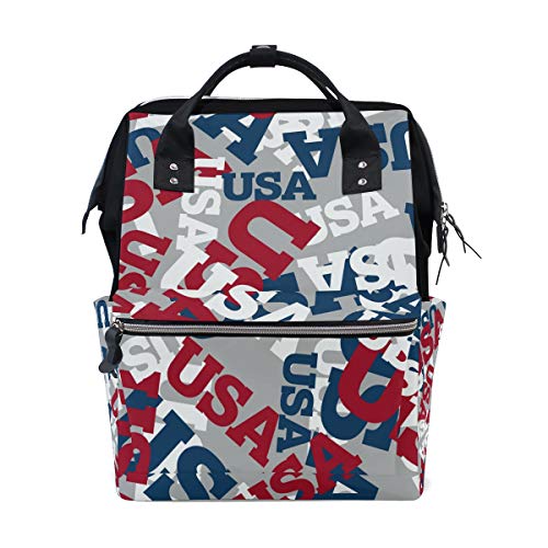 USA Word Bag Mochila de gran capacidad para momia mujeres
