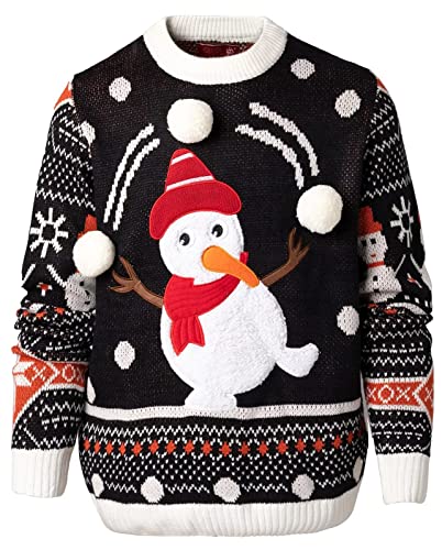 U LOOK UGLY TODAY - Maglione natalizio da uomo, per feste Neve Jolly Buono L U LOOK UGLY TODAY - Maglione natalizio da uomo, per feste Neve Jolly Buono L