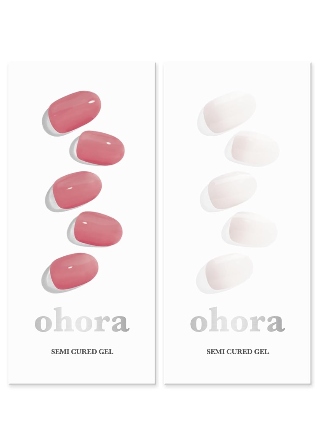 ohora Semi Cured Gel Nail Set of 2 (N Juliet & N Veil) - Professional Salon-Quality Nail Care