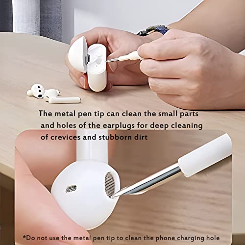 Airpods Earbuds Cleaning Kit, Airpods Pro 1 2 3 Cleaner Kit Pen Shape With Soft Brush For Wireless Earphones Bluetooth Headphones Charging Box Accessories Tool, Computer, Camera And Phone (White) #TOP7