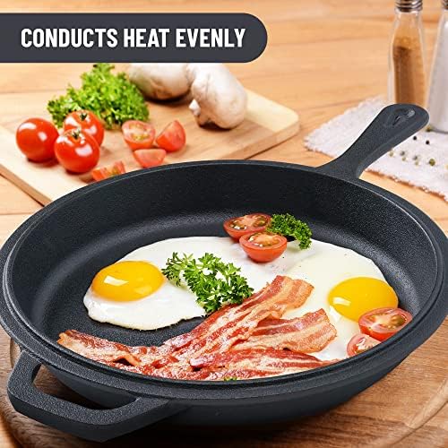 Tortillada - Cast Iron Skillet (26 cm) & Pot | Dutch Oven (3.5 Liter) | Preseasoned Cast Iron Combo Cooker + Handle Holder + E-Book with 50 Recipes, Kitchen Cookware