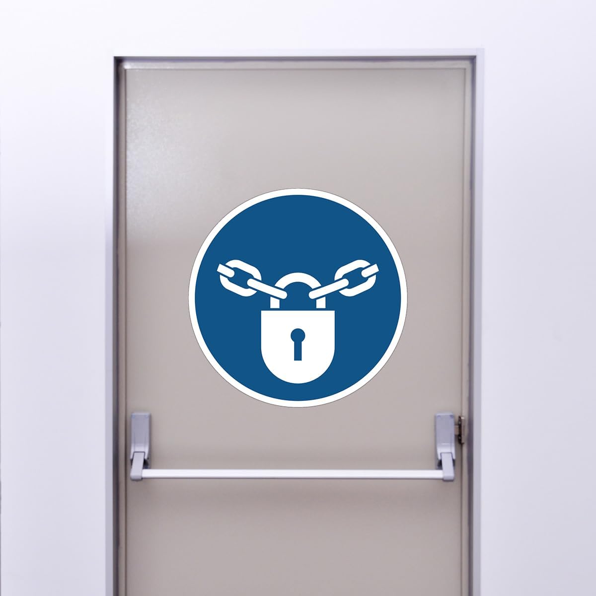 Mandatory NF ISO7010 Mandatory Mandatory Adhesive Sticker Round Laminated Water and UV Resistant Mandatory Lock Diameter 10 cm