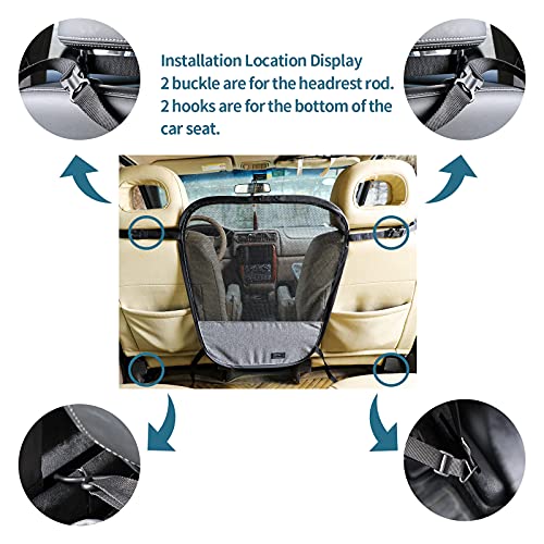 Petsfit Hundegitter Auto für Hunde Universal Trenngitter Hundenetz Auto Hunde mit Aufbewahrungstasche,Verstellbares Seil und Haken,SUV Hundegitter für den sicheren Transport