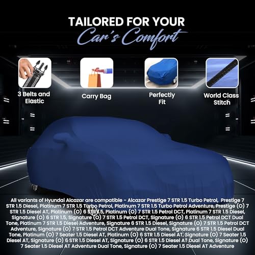 Image of Autofy TUFF Car Cover for Hyundai Alcazar [Year 2021 Onwards] - Dust & UV Proof Waterproof Car Cover