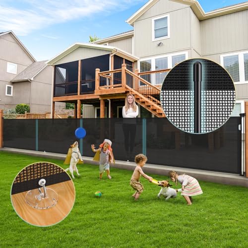 160 Inch Retractable Baby Gates Extra Wide, 42 Inch Extra Tall Retractable Gate, 13 FT Reinforced Retractable Dog Gate with Reinforcement Rod to Prevent Crawling Through, for Doorways, Stairs, Hallway