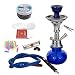 DON PABLO SHISHA WORLD Shisha Classic 2 Tubi Molti Accessori Carboni Pipa ad Acqua Design Elegante Ciotola Nero Narghilè Chicha Hookah Set Grande (Blu 1)