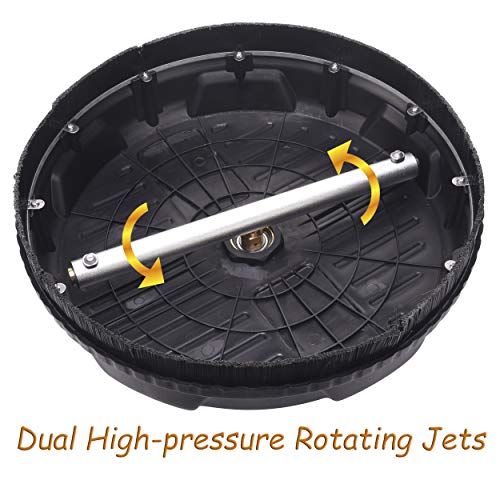 M MINGLE 15 Inch Pressure Washer Surface Cleaner, with 2 Extension Wand and 2 Replacement Nozzle, Attachment for Gas and Electric Power Washer, 3600 PSI - Thumbnail 5