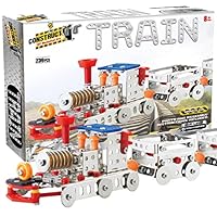 Construct IT 239-Piece Train Construction Kit – STEM Metal Building & Construction Toy – Build Your Own Train Model – Engaging Creative Build Set for Birthdays – STEM Toys for Kids Ages 8-12