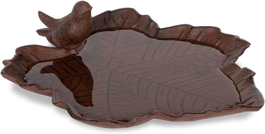 Jacobi Jayne, Old Iron Fallen Leaf Birdbath - Ideal for lawns, flowerbeds or patios
