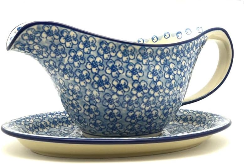 Polish Pottery Gravy Boat - Daisy Flurry