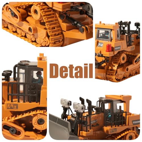Image of 9-Channel RC Bulldozer with Lights and Sound,Construction Remote Control Bulldozer,Heavy Equipment Vehicles Dozer Toys for Adults Kids Boys Ages 3-12+ Christmas Birthday Gift 2026