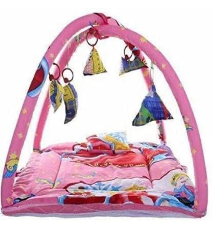 Bedding Set with Foldable Mattress, Mosquito Net and Pillow, Net Bed, AC Blanket Wrapper, Baby Hooded Blanket, Baby Bath Towel - Pack of 1