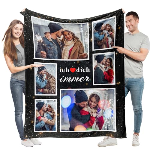 Easycosy Personalisierte Decke mit Foto aus 280g/m² Flanell, dickere Foto...