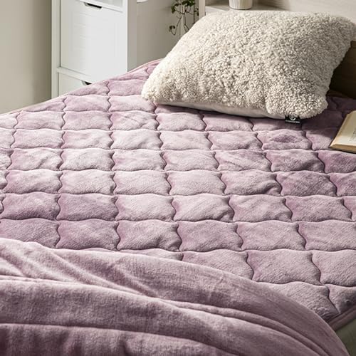 モダンデコ 敷きパッド 耐圧分散 敷き毛布 マイクロファイバー フランネル (スモーキーピンク, シングル)のサムネイル