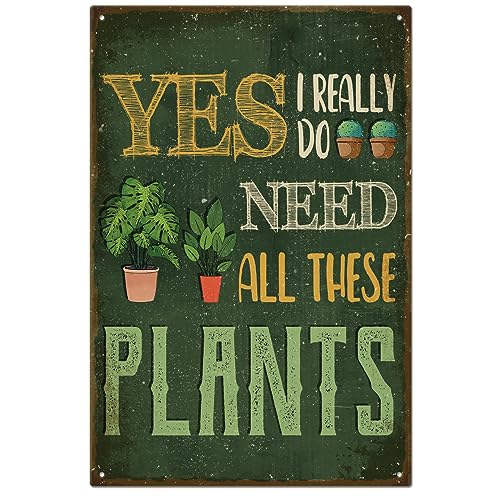 GLOBLELAND Vintage Plant Funny Text Metal Tin Sign For Garage Man Personalized Signs Garden Cave Signs Art Plaque Poster Wall Decor for Home Kitchen Bar Club 8×12inch