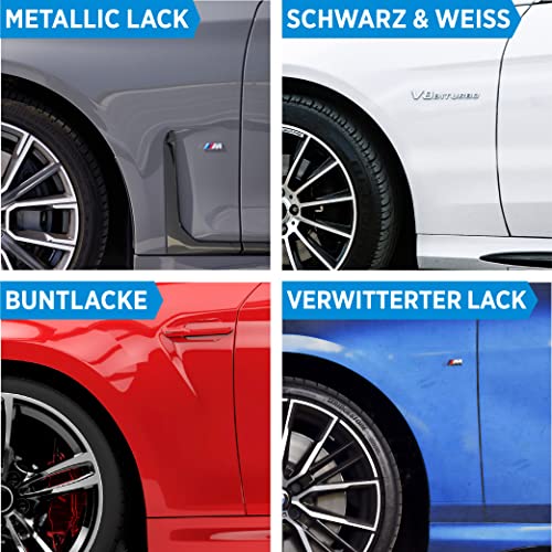 PRINOX Profi Autopolitur 500ml inkl. Polierschwamm für alle Lacke - Schwarz, Weiß, Buntlacke, Metalliclacke I Auto Politur mit Nanoversiegelung zum Kratzer entfernen - Made in DE