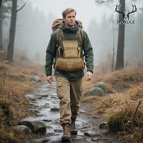 MOXULE Hunting Hand Warmer Muff: Portable Fleece Waist Handwarmer Pouch Insulated Outdoor Gear Cold Weather for Camping, Hiking Wolf Brown