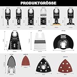 Vtopmart 114 PCS Oscillating Saw Blades, Bi-Metal Tool Blade, Arc Edge Multitool Blades for Cutting Wood/Metal/Plastic Compatible with Fein Multimaster Porter Cable Bosch, Accessories with Sandpaper - 3