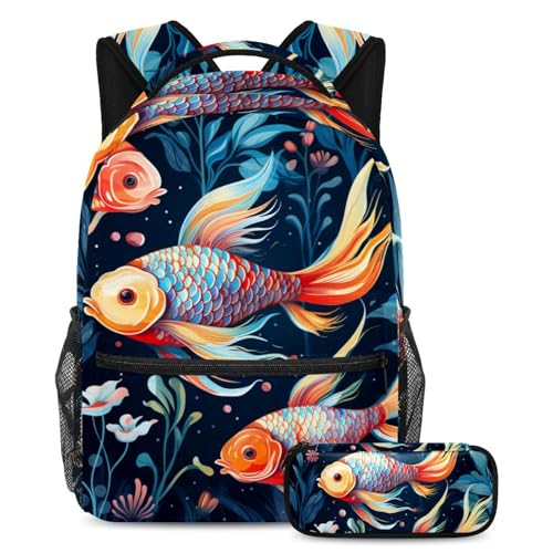 Sac à dos avec trousse à crayons grand format contre le désordre scolaire