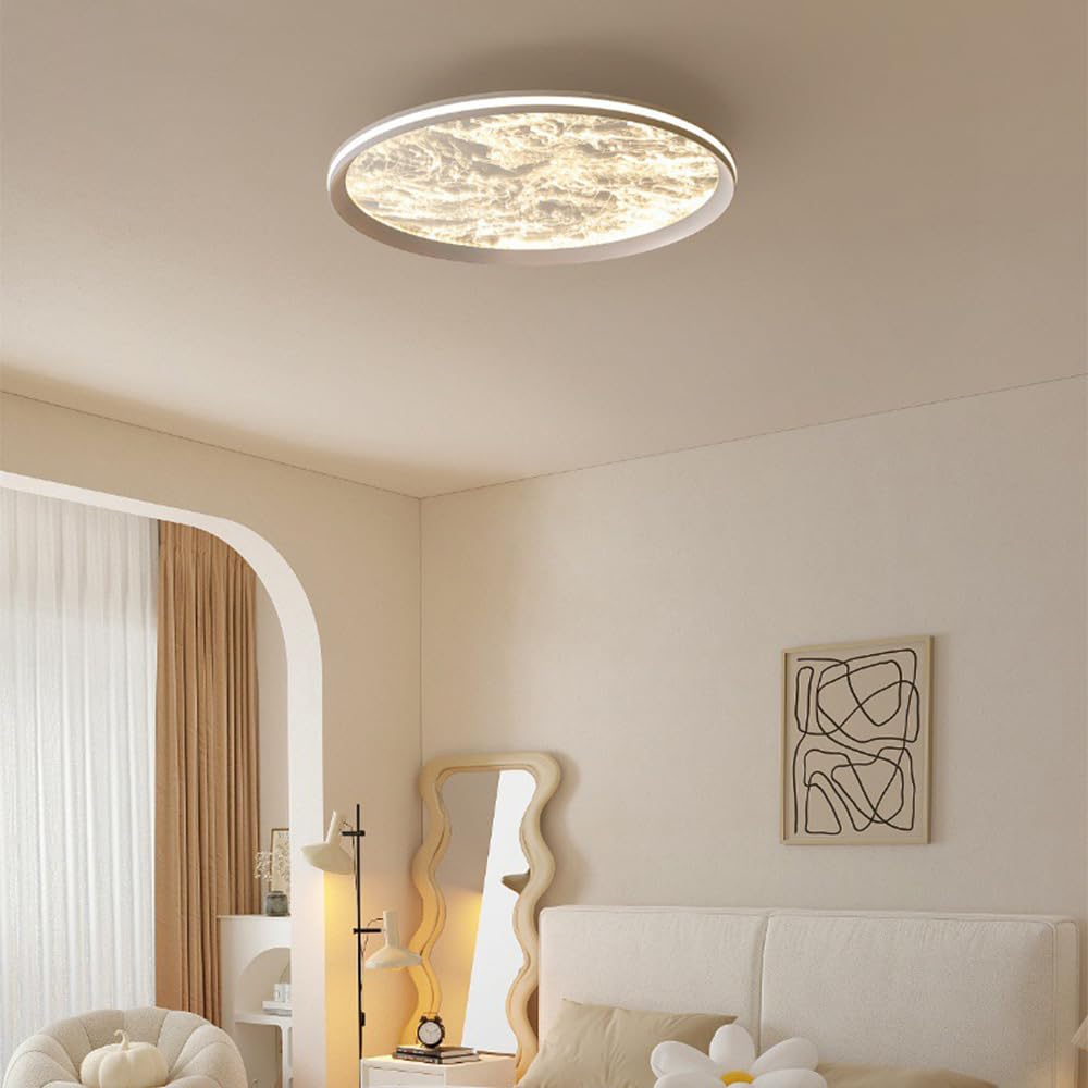 Włoska luksusowa okrągła lampa sufitowa do sypialni 19,7 cala, nowoczesna minimalistyczna lampa sufitowa do jadalni i gabinetu z akrylu, odpowiednia do hoteli i biur, oprawa oświetleniowa.